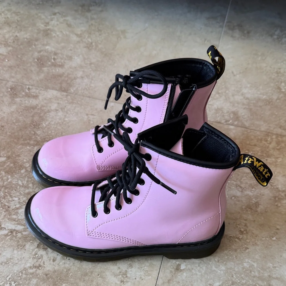 Dr. Martens Kids Pink Lace-Up Boots - Picture 9 of 9